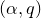 left parenthesis alpha comma q right parenthesis