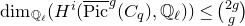normal d normal i normal m Subscript double struck upper Q Sub Subscript script l Baseline left parenthesis upper H Superscript i Baseline left parenthesis ModifyingAbove normal upper P normal i normal c With bar Superscript g Baseline left parenthesis upper C Subscript q Baseline right parenthesis comma double struck upper Q Subscript script l Baseline right parenthesis right parenthesis less than or equals StartBinomialOrMatrix 2 g Choose g EndBinomialOrMatrix