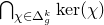 intersection Underscript chi element of normal upper Delta Subscript g Superscript k Endscripts normal k normal e normal r left parenthesis chi right parenthesis