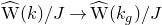 ModifyingAbove normal upper W With caret left parenthesis k right parenthesis divided by upper J right arrow ModifyingAbove normal upper W With caret left parenthesis k Subscript g Baseline right parenthesis divided by upper J