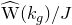 ModifyingAbove normal upper W With caret left parenthesis k Subscript g Baseline right parenthesis divided by upper J