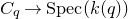 upper C Subscript q Baseline right arrow normal upper S normal p normal e normal c left parenthesis k left parenthesis q right parenthesis right parenthesis