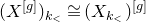 left parenthesis upper X Superscript left bracket g right bracket Baseline right parenthesis Subscript k Sub Subscript less than Baseline approximately equals left parenthesis upper X Subscript k Sub Subscript less than Subscript Baseline right parenthesis Superscript left bracket g right bracket