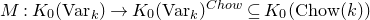 upper M colon upper K 0 left parenthesis normal upper V normal a normal r Subscript k Baseline right parenthesis right arrow upper K 0 left parenthesis normal upper V normal a normal r Subscript k Baseline right parenthesis Superscript normal upper C normal h normal o normal w Baseline subset of or equal to upper K 0 left parenthesis normal upper C normal h normal o normal w left parenthesis k right parenthesis right parenthesis
