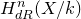 upper H Subscript normal d normal upper R Superscript n Baseline left parenthesis upper X divided by k right parenthesis
