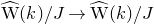 ModifyingAbove normal upper W With caret left parenthesis k right parenthesis divided by upper J right arrow ModifyingAbove normal upper W With caret left parenthesis k right parenthesis divided by upper J