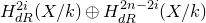 upper H Subscript normal d normal upper R Superscript 2 i Baseline left parenthesis upper X divided by k right parenthesis circled plus upper H Subscript normal d normal upper R Superscript 2 n minus 2 i Baseline left parenthesis upper X divided by k right parenthesis