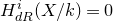 upper H Subscript normal d normal upper R Superscript i Baseline left parenthesis upper X divided by k right parenthesis equals 0