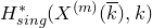 upper H Subscript normal s normal i normal n normal g Superscript asterisk Baseline left parenthesis upper X Superscript left parenthesis m right parenthesis Baseline left parenthesis k overbar right parenthesis comma k right parenthesis