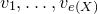 v 1 comma ellipsis comma v Subscript e left parenthesis upper X right parenthesis Baseline