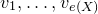 v 1 comma ellipsis comma v Subscript e left parenthesis upper X right parenthesis Baseline