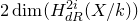 2 normal d normal i normal m left parenthesis upper H Subscript normal d normal upper R Superscript 2 i Baseline left parenthesis upper X divided by k right parenthesis right parenthesis