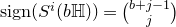 normal s normal i normal g normal n left parenthesis upper S Superscript i Baseline left parenthesis b double struck upper H right parenthesis right parenthesis equals StartBinomialOrMatrix b plus j minus 1 Choose j EndBinomialOrMatrix