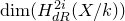 normal d normal i normal m left parenthesis upper H Subscript normal d normal upper R Superscript 2 i Baseline left parenthesis upper X divided by k right parenthesis right parenthesis