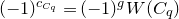 left parenthesis negative 1 right parenthesis Superscript c Super Subscript upper C Super Sub Subscript q Baseline equals left parenthesis negative 1 right parenthesis Superscript g Baseline upper W left parenthesis upper C Subscript q Baseline right parenthesis