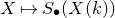 upper X right arrow from bar upper S Subscript bullet Baseline left parenthesis upper X left parenthesis k right parenthesis right parenthesis