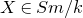 upper X element of upper S m divided by k