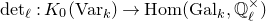 normal d normal e normal t Subscript script l Baseline colon upper K 0 left parenthesis normal upper V normal a normal r Subscript k Baseline right parenthesis right arrow normal upper H normal o normal m left parenthesis normal upper G normal a normal l Subscript k Baseline comma double struck upper Q Subscript script l Superscript times Baseline right parenthesis