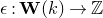 epsilon colon bold upper W left parenthesis k right parenthesis right arrow double struck upper Z