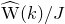 ModifyingAbove normal upper W With caret left parenthesis k right parenthesis divided by upper J