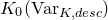 upper K 0 left parenthesis normal upper V normal a normal r Subscript upper K comma normal d normal e normal s normal c Baseline right parenthesis
