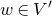 w element of upper V prime