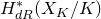 upper H Subscript normal d normal upper R Superscript asterisk Baseline left parenthesis upper X Subscript upper K Baseline divided by upper K right parenthesis