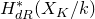 upper H Subscript normal d normal upper R Superscript asterisk Baseline left parenthesis upper X Subscript upper K Baseline divided by k right parenthesis