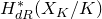 upper H Subscript normal d normal upper R Superscript asterisk Baseline left parenthesis upper X Subscript upper K Baseline divided by upper K right parenthesis