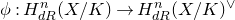 phi colon upper H Subscript normal d normal upper R Superscript n Baseline left parenthesis upper X divided by upper K right parenthesis right arrow upper H Subscript normal d normal upper R Superscript n Baseline left parenthesis upper X divided by upper K right parenthesis Superscript or