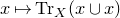 x right arrow from bar normal upper T normal r Subscript upper X Baseline left parenthesis x union x right parenthesis