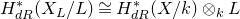 upper H Subscript normal d normal upper R Superscript asterisk Baseline left parenthesis upper X Subscript upper L Baseline divided by upper L right parenthesis approximately equals upper H Subscript normal d normal upper R Superscript asterisk Baseline left parenthesis upper X divided by k right parenthesis circled times Subscript k Baseline upper L