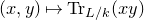 left parenthesis x comma y right parenthesis right arrow from bar normal upper T normal r Subscript upper L divided by k Baseline left parenthesis x y right parenthesis