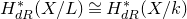 upper H Subscript normal d normal upper R Superscript asterisk Baseline left parenthesis upper X divided by upper L right parenthesis approximately equals upper H Subscript normal d normal upper R Superscript asterisk Baseline left parenthesis upper X divided by k right parenthesis