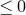 less than or equals 0