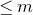 less than or equals m