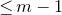 less than or equals m minus 1