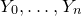 upper Y 0 comma ellipsis comma upper Y Subscript n Baseline