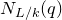 upper N Subscript upper L divided by k Baseline left parenthesis q right parenthesis