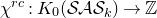 chi Superscript normal r normal c Baseline colon upper K 0 left parenthesis script upper S script upper A script upper S Subscript k Baseline right parenthesis right arrow double struck upper Z