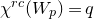 chi Superscript normal r normal c Baseline left parenthesis upper W Subscript p Baseline right parenthesis equals q