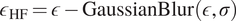 epsilon HF equals epsilon minus GaussianBlur epsilon sigma
