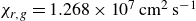 chi Subscript r comma g Baseline equals 1.268 times 10 Superscript 7 Baseline normal c normal m squared normal s Superscript negative 1
