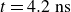 t equals 4.2 normal n normal s