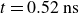 t equals 0.52 normal n normal s