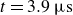 t equals 3.9 mu normal s