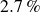 2.7 percent sign