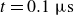 t equals 0.1 mu normal s