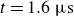 t equals 1.6 mu normal s