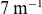 7 normal m Superscript negative 1